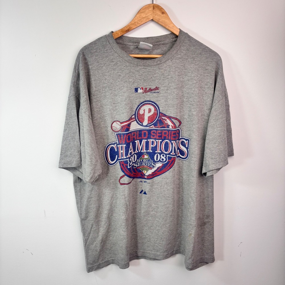 2008 Philadelphia Phillies World Series Champions Majestic MLB Graphic Tee XXL